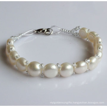 Cheap Natural Freshwater Pearl Bracelet Gift (EB1526-1)